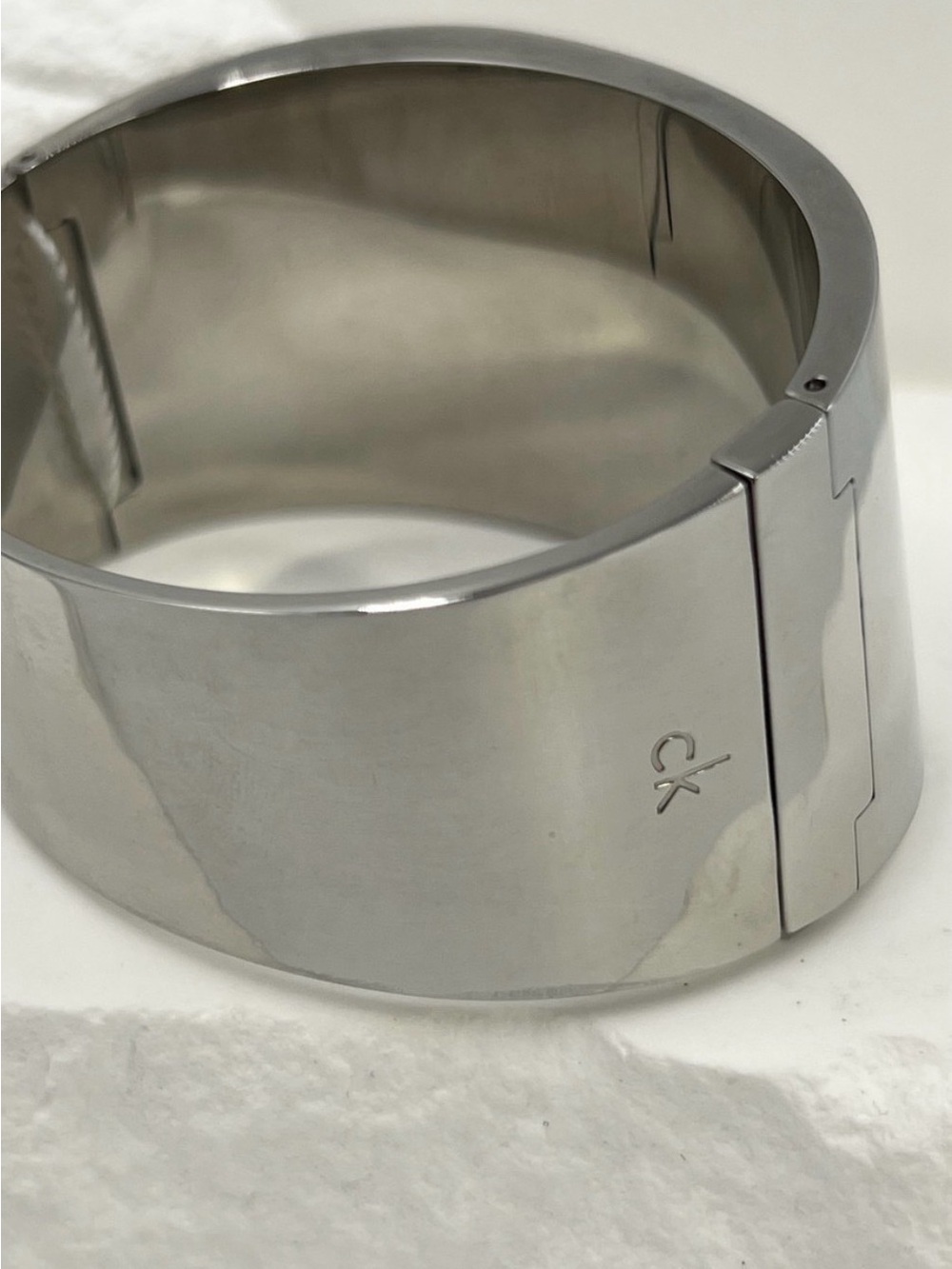 Calvin Klein Silver Stainless Steel Cuff Bracelet